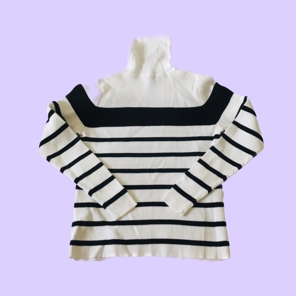 Lauren Ralph Lauren Sweaters - Lauren Ralph Lauren Striped B&W Turtleneck Sweater